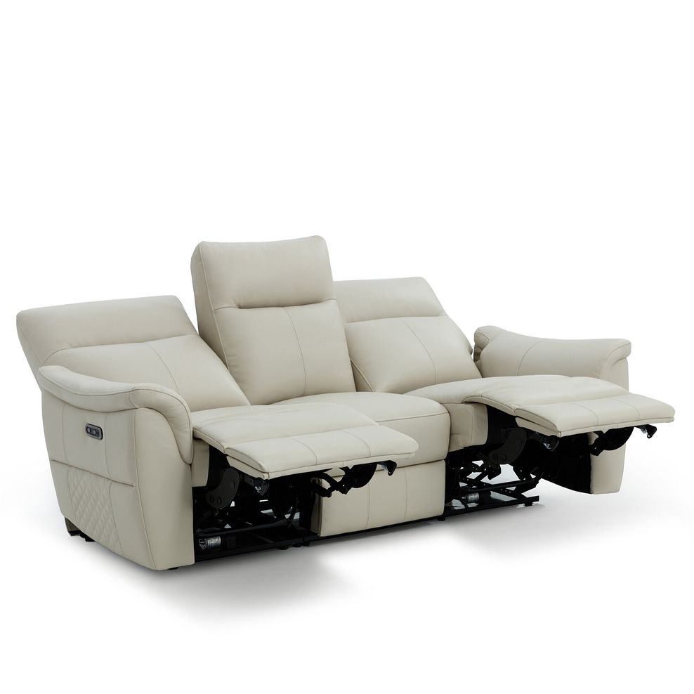Aldo 3 Seater Recliner Sofa in Bone China Leather 5