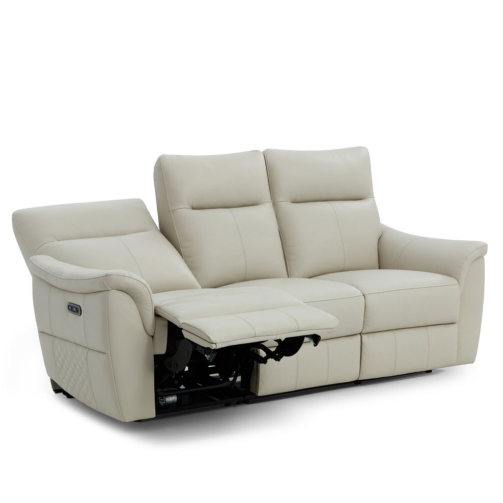 Aldo 3 Seater Recliner Sofa in Bone China Leather 4