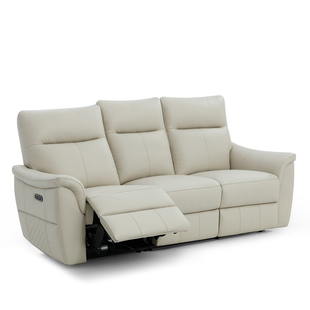 Aldo 3 Seater Recliner Sofa in Bone China Leather 3