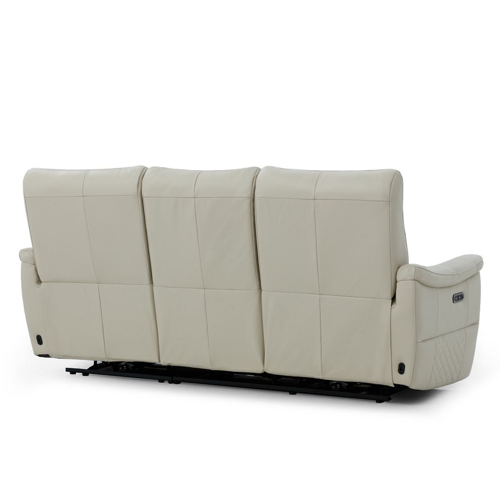Aldo 3 Seater Recliner Sofa in Bone China Leather 6