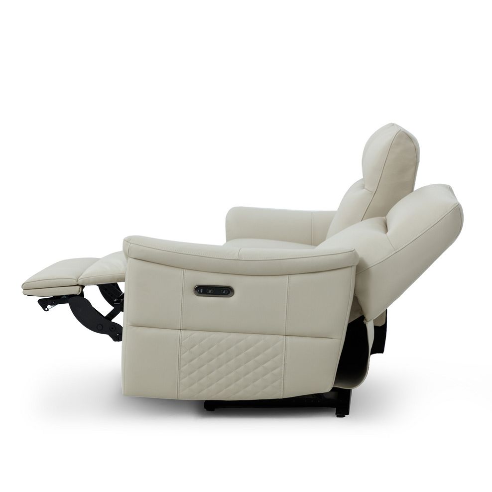 Aldo 3 Seater Recliner Sofa in Bone China Leather 8
