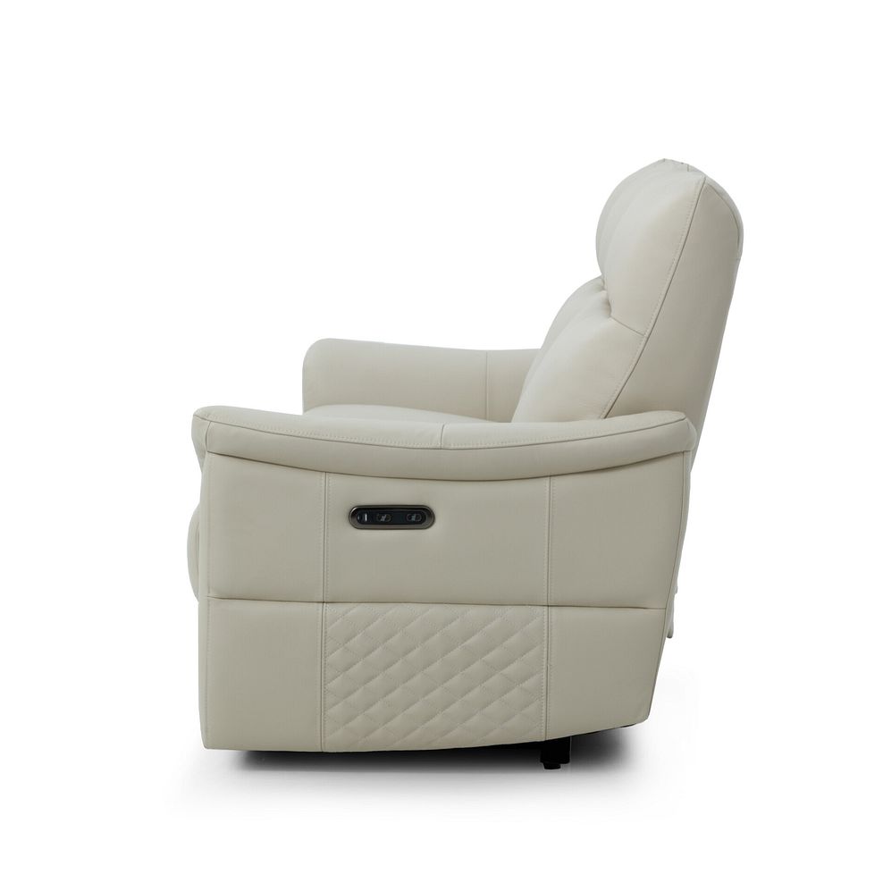 Aldo 3 Seater Recliner Sofa in Bone China Leather 7