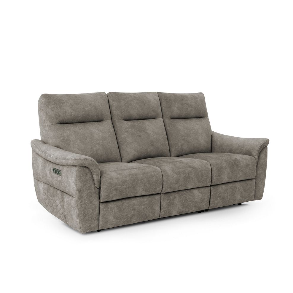 Aldo 3 Seater Recliner Sofa in Marble Charcoal Fabric 1