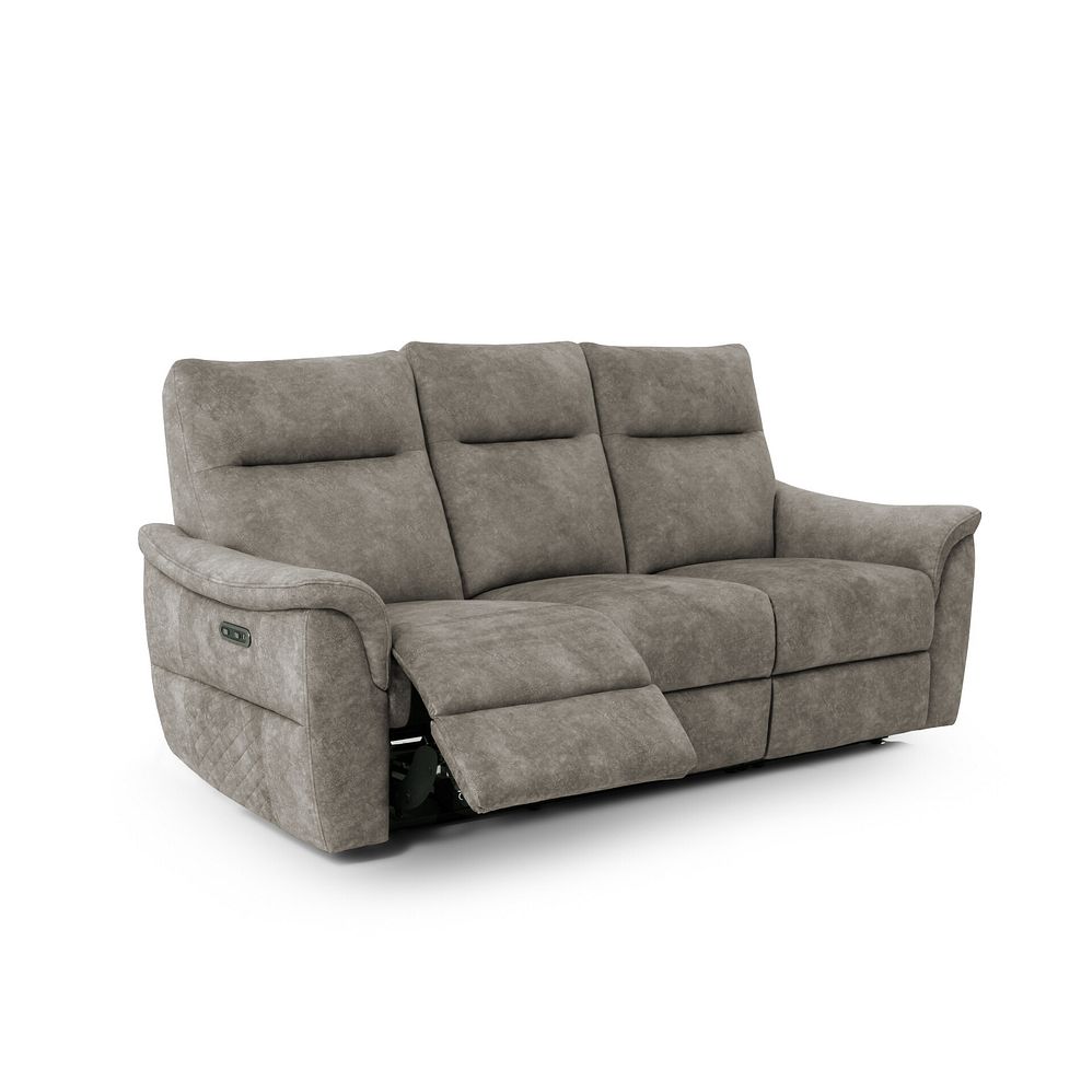 Aldo 3 Seater Recliner Sofa in Marble Charcoal Fabric 3