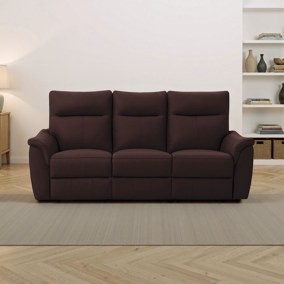 Aldo 3 Seater Recliner Sofa in Chestnut Leather 1
