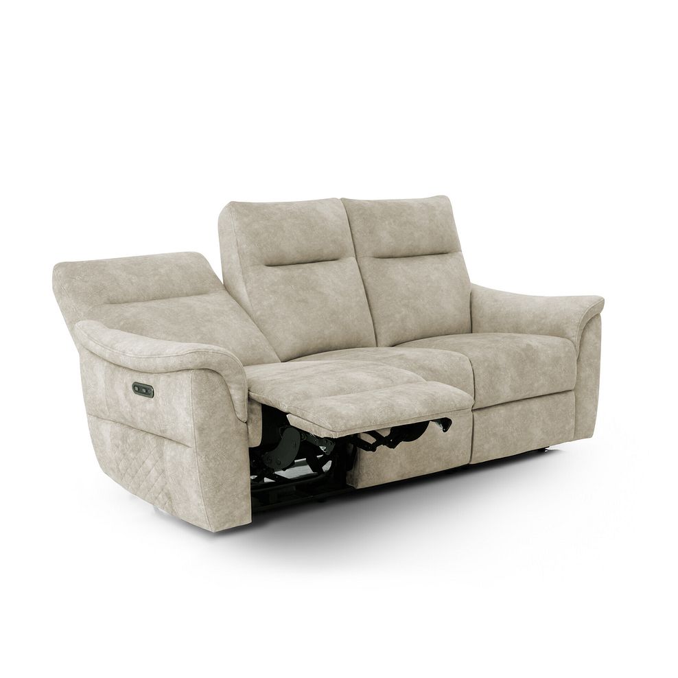 Aldo 3 Seater Recliner Sofa in Marble Cream Fabric 4
