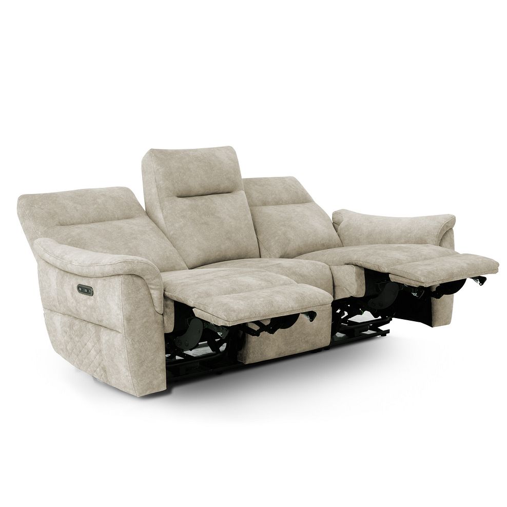 Aldo 3 Seater Recliner Sofa in Marble Cream Fabric 5