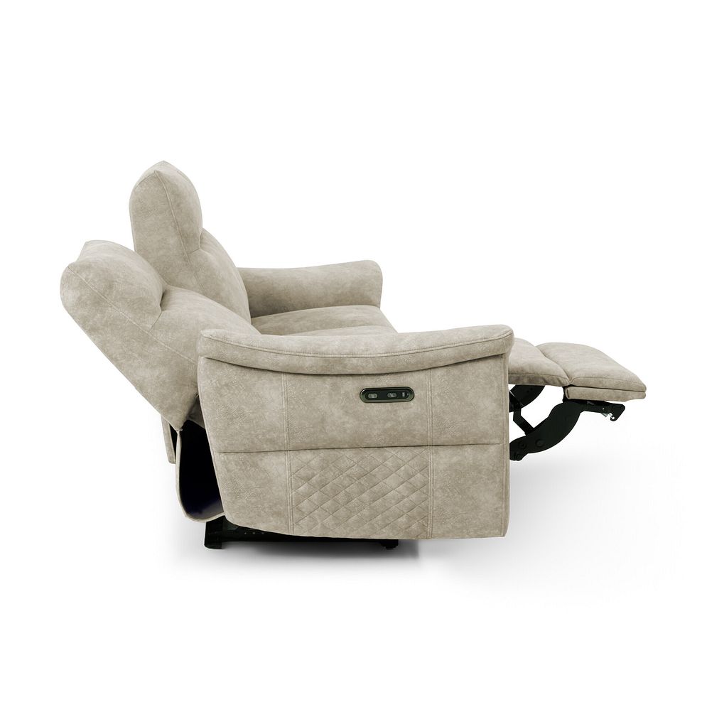 Aldo 3 Seater Recliner Sofa in Marble Cream Fabric 8