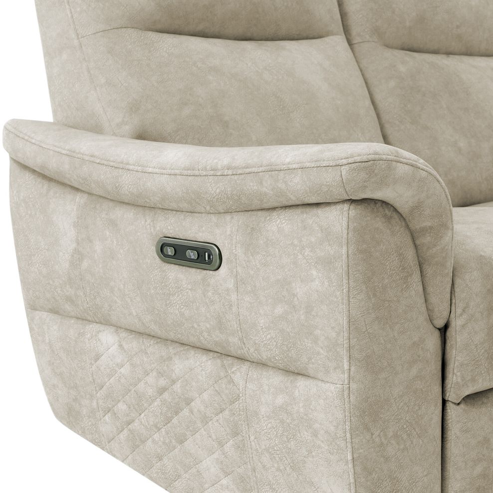 Aldo 3 Seater Recliner Sofa in Marble Cream Fabric 9