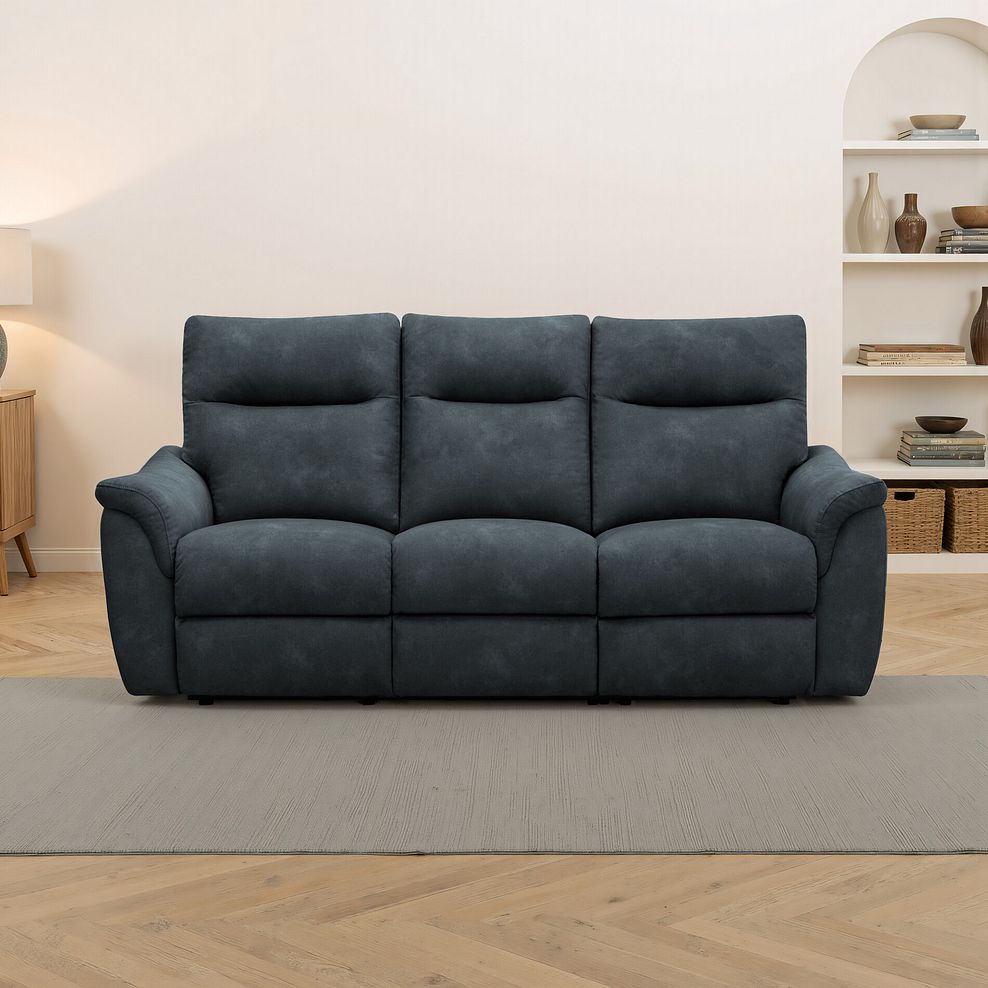 Aldo 3 Seater Recliner Sofa in Dexter Shadow Fabric 1