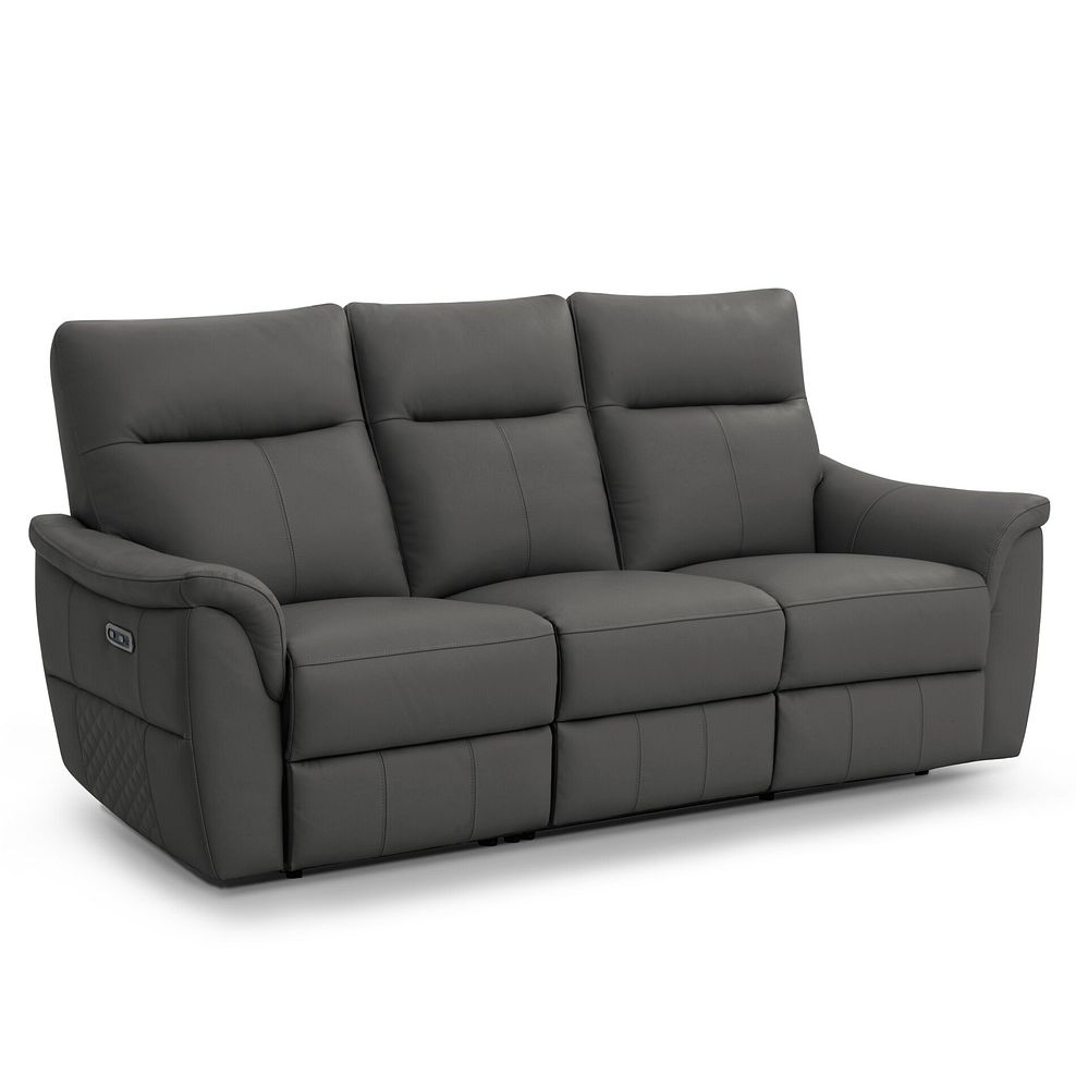 Aldo 3 Seater Recliner Sofa in Elephant Grey Leather 1