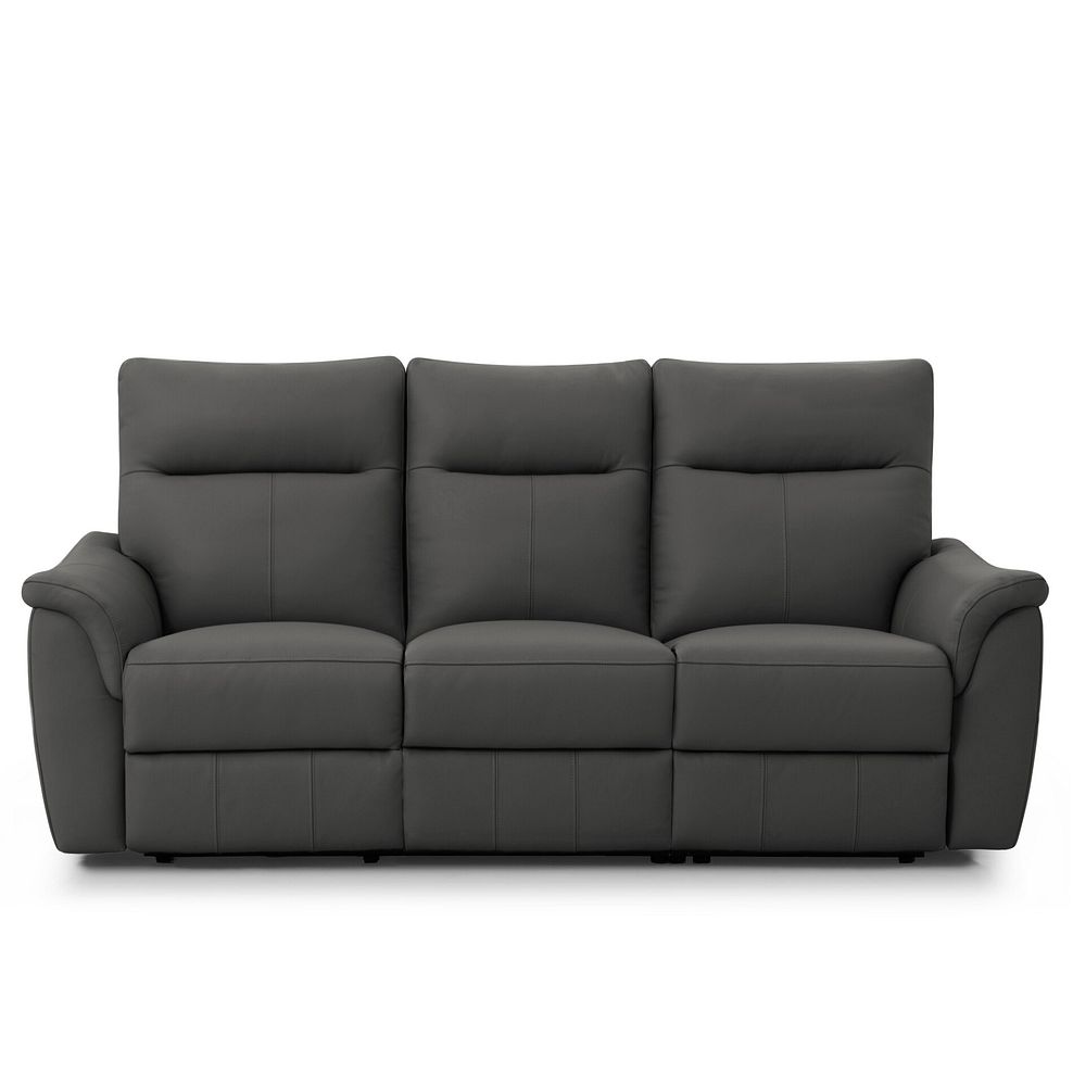 Aldo 3 Seater Recliner Sofa in Elephant Grey Leather 2