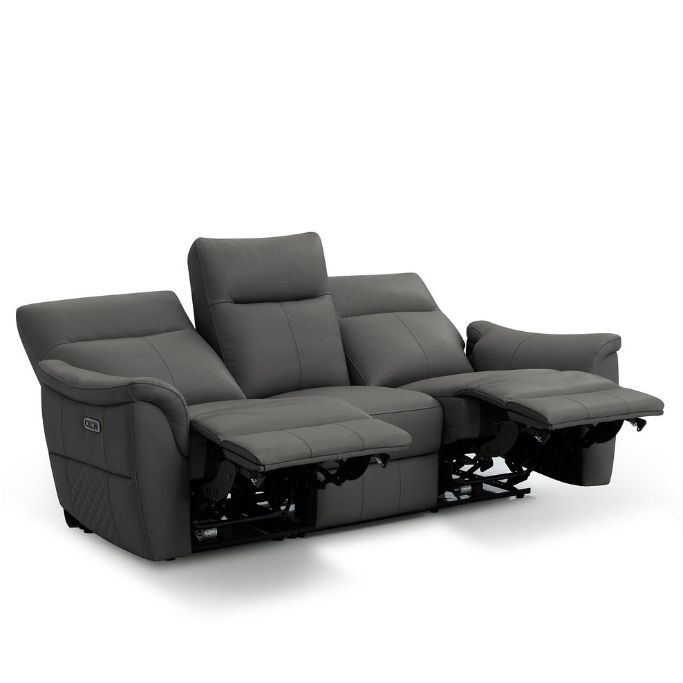 Aldo 3 Seater Recliner Sofa in Elephant Grey Leather 5