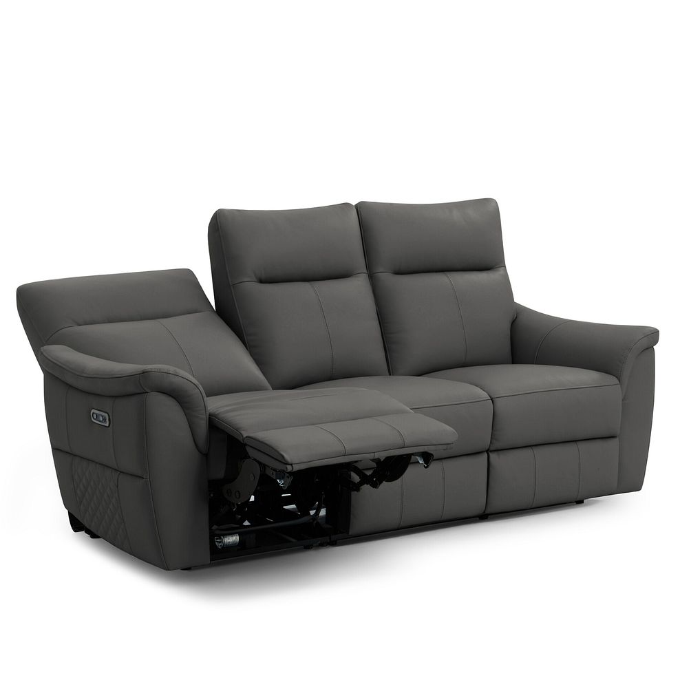 Aldo 3 Seater Recliner Sofa in Elephant Grey Leather 4