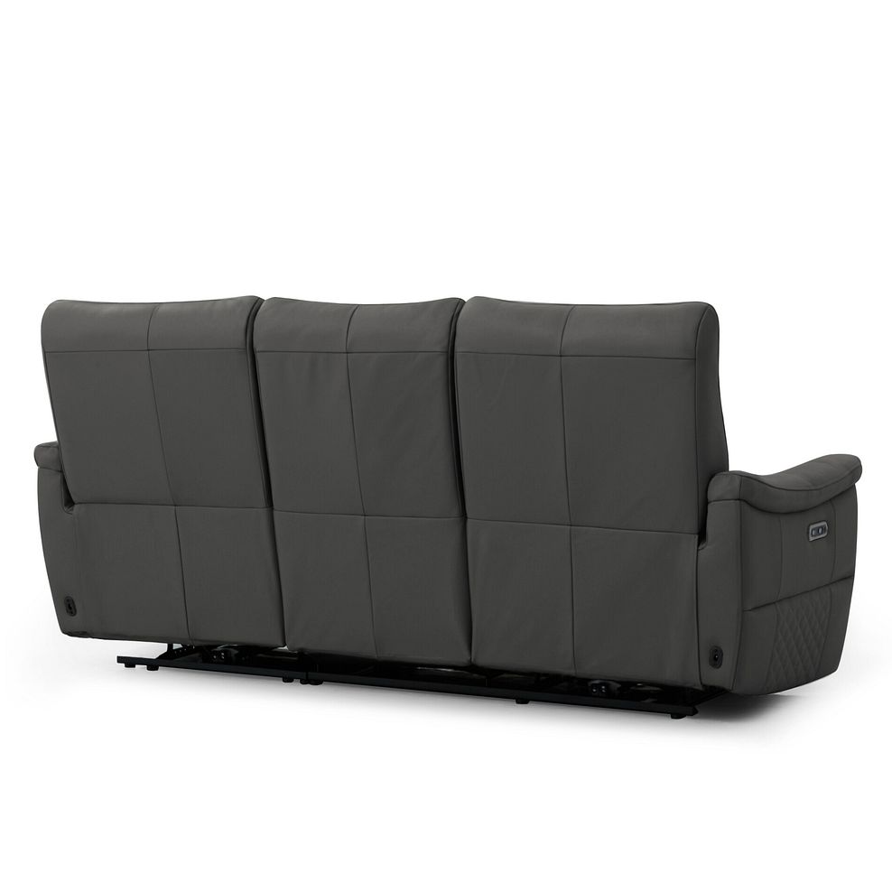 Aldo 3 Seater Recliner Sofa in Elephant Grey Leather 6