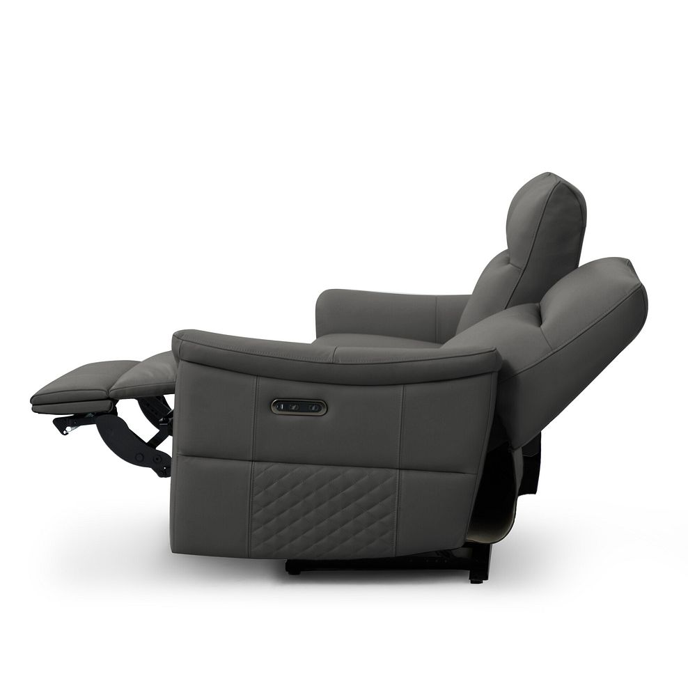 Aldo 3 Seater Recliner Sofa in Elephant Grey Leather 8