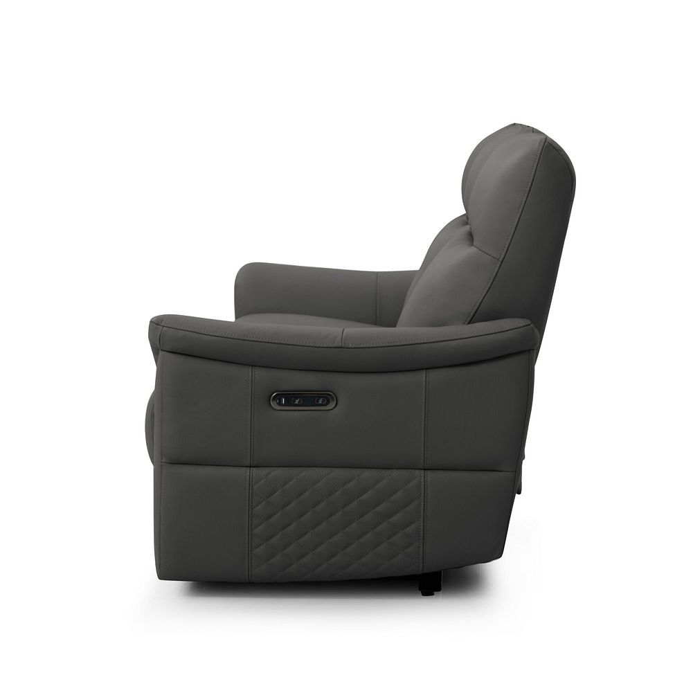Aldo 3 Seater Recliner Sofa in Elephant Grey Leather 7