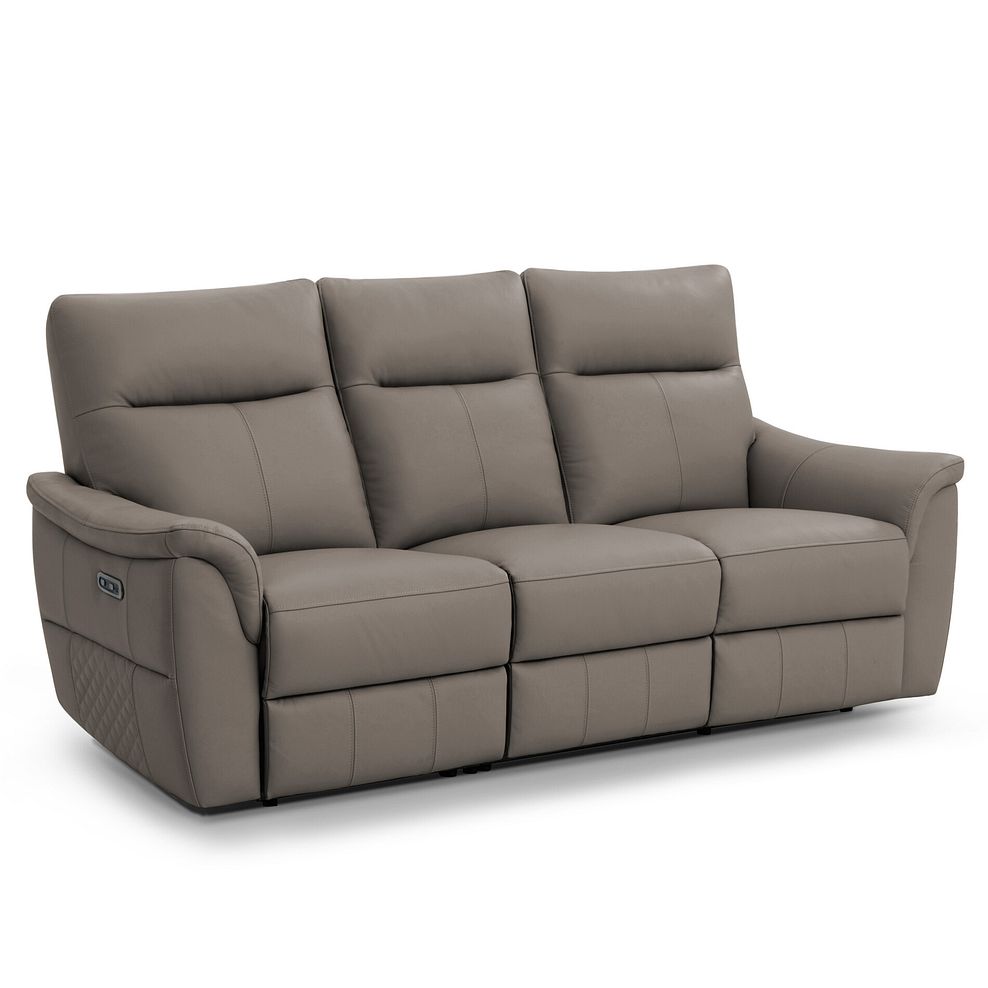 Aldo 3 Seater Recliner Sofa in Oyster Leather 1