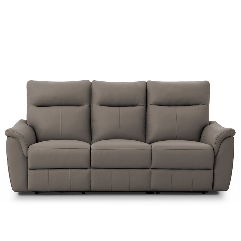 Aldo 3 Seater Recliner Sofa in Oyster Leather Thumbnail 2