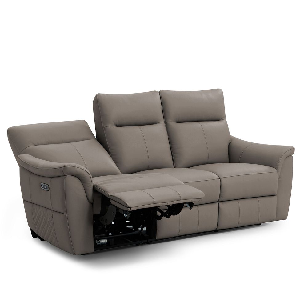 Aldo 3 Seater Recliner Sofa in Oyster Leather 4