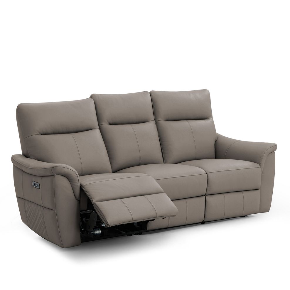 Aldo 3 Seater Recliner Sofa in Oyster Leather 3