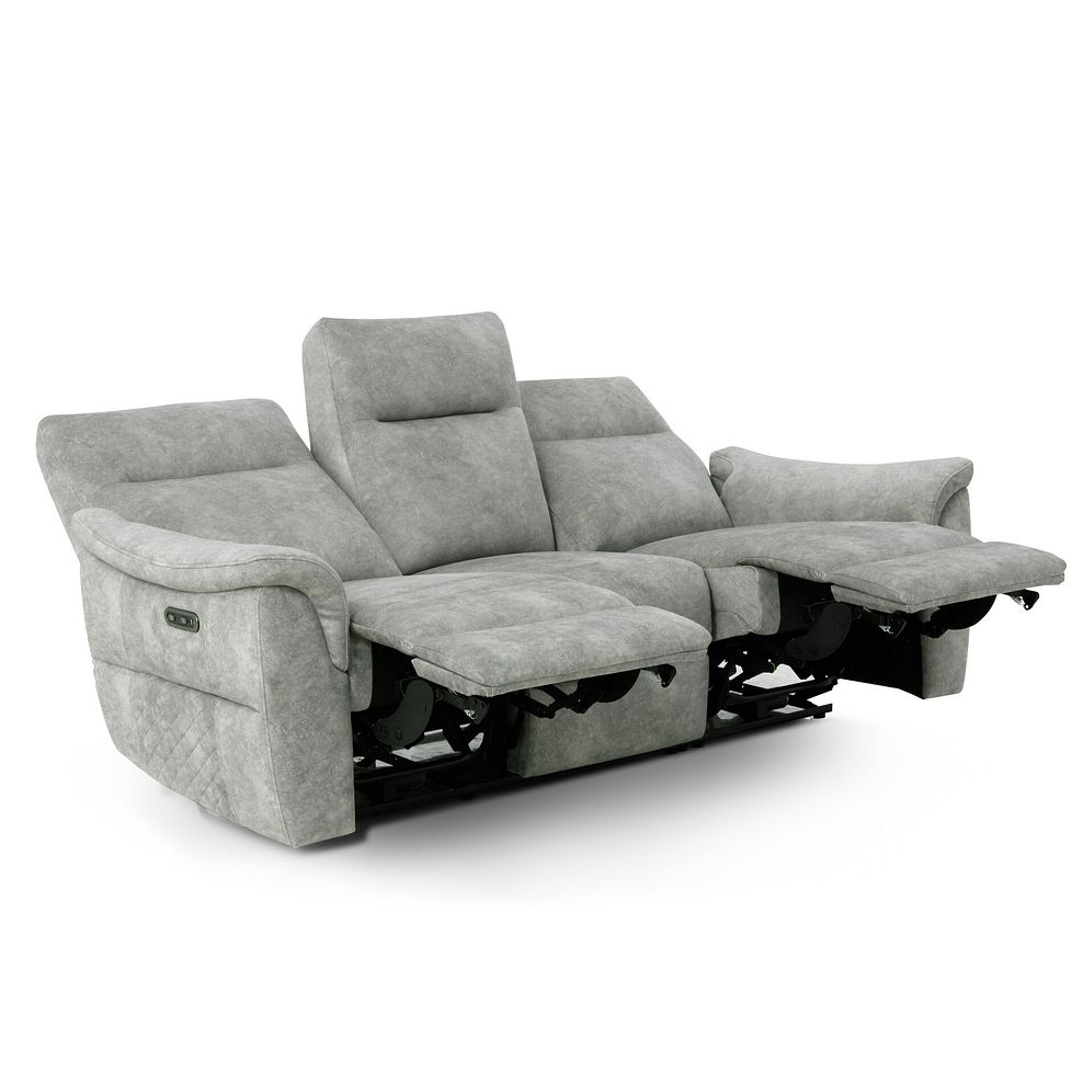 Aldo 3 Seater Recliner Sofa in Marble Silver Fabric 5