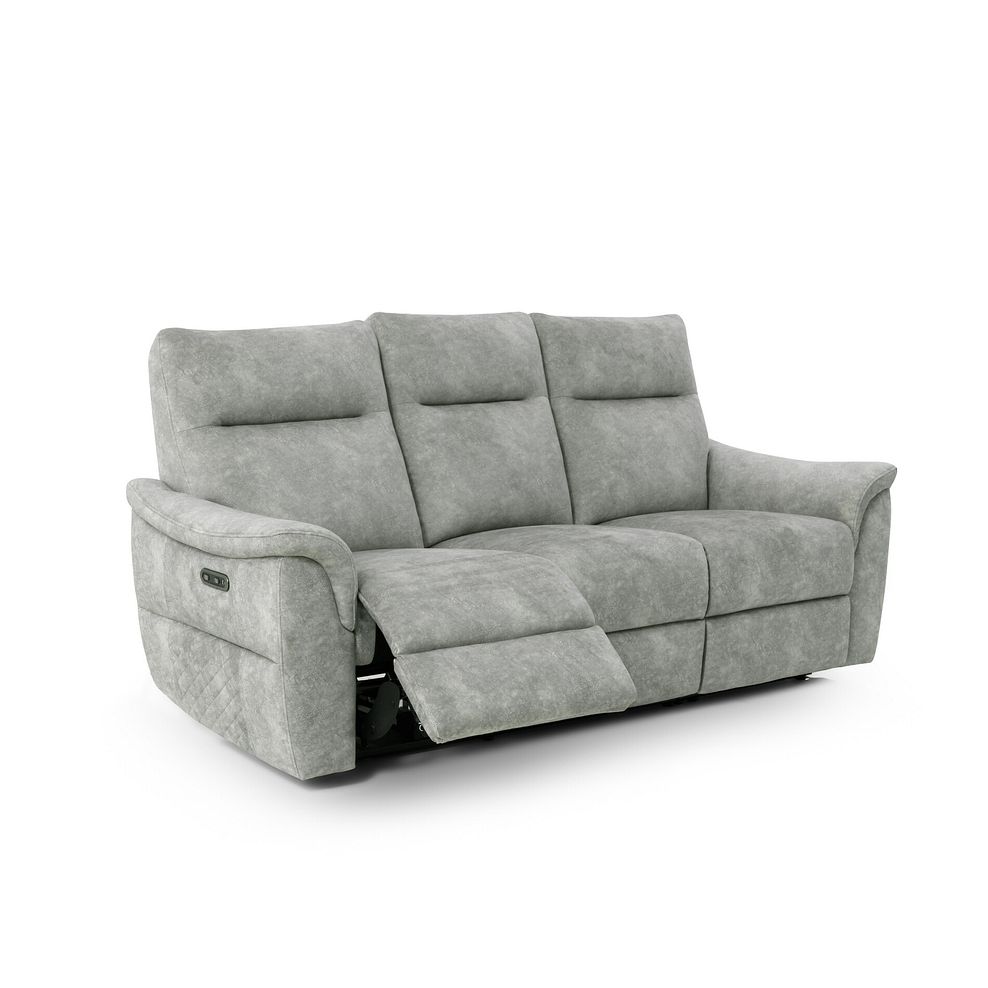 Aldo 3 Seater Recliner Sofa in Marble Silver Fabric Thumbnail 3
