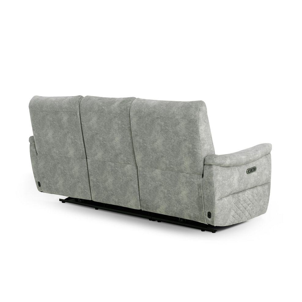 Aldo 3 Seater Recliner Sofa in Marble Silver Fabric 6
