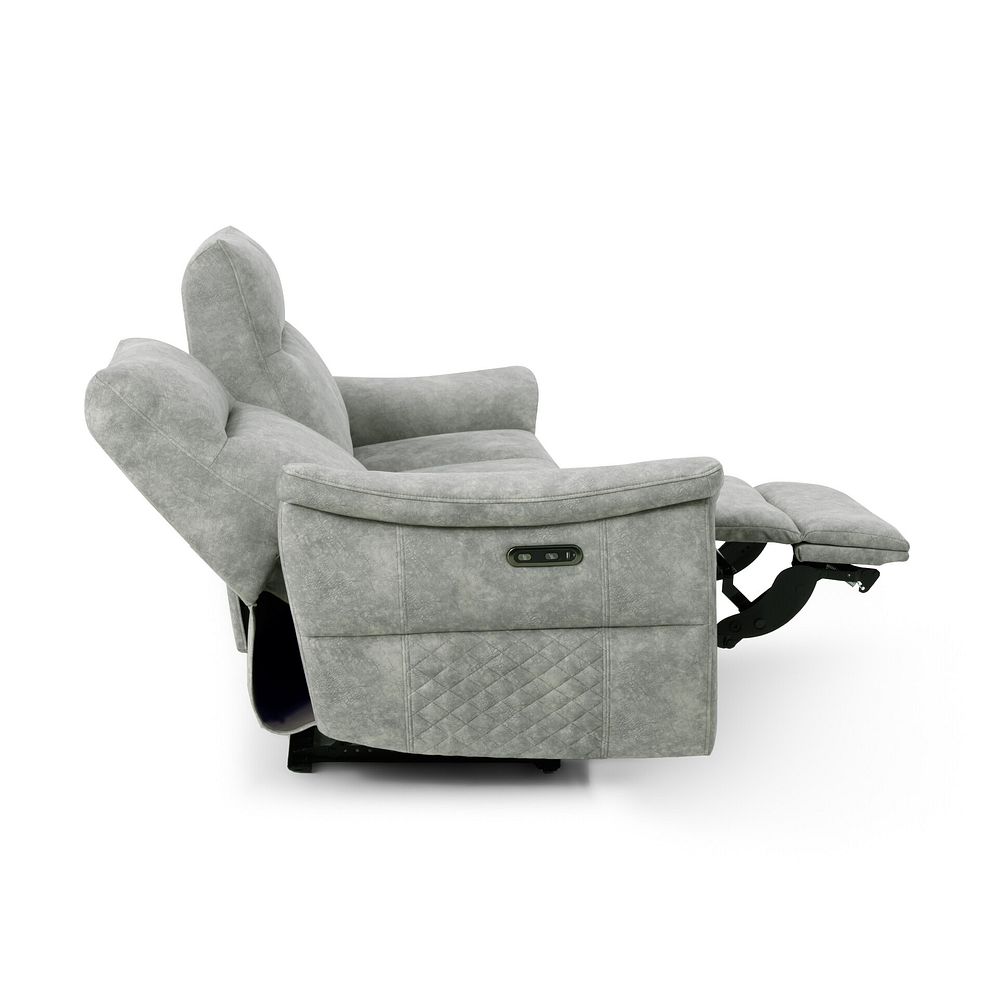 Aldo 3 Seater Recliner Sofa in Marble Silver Fabric 8