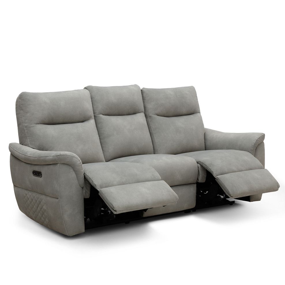Aldo 3 Seater Recliner Sofa in Dexter Stone Fabric 4