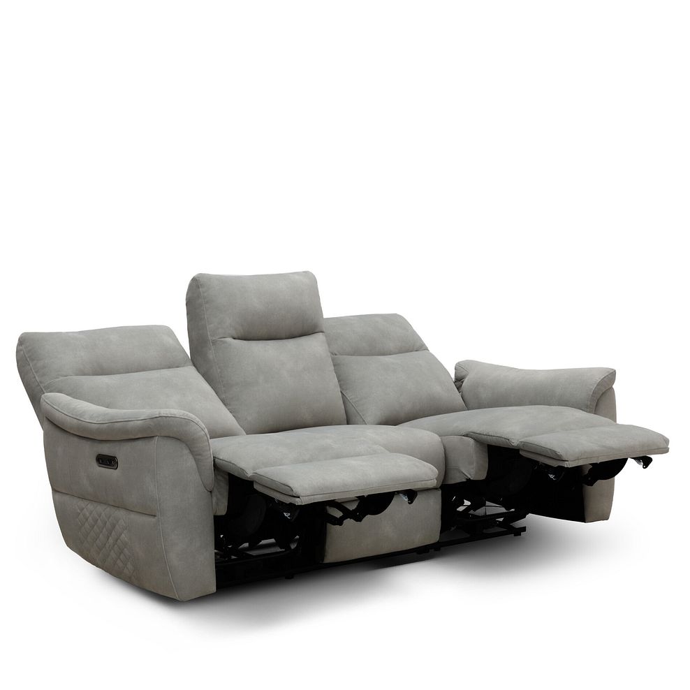 Aldo 3 Seater Recliner Sofa in Dexter Stone Fabric 5