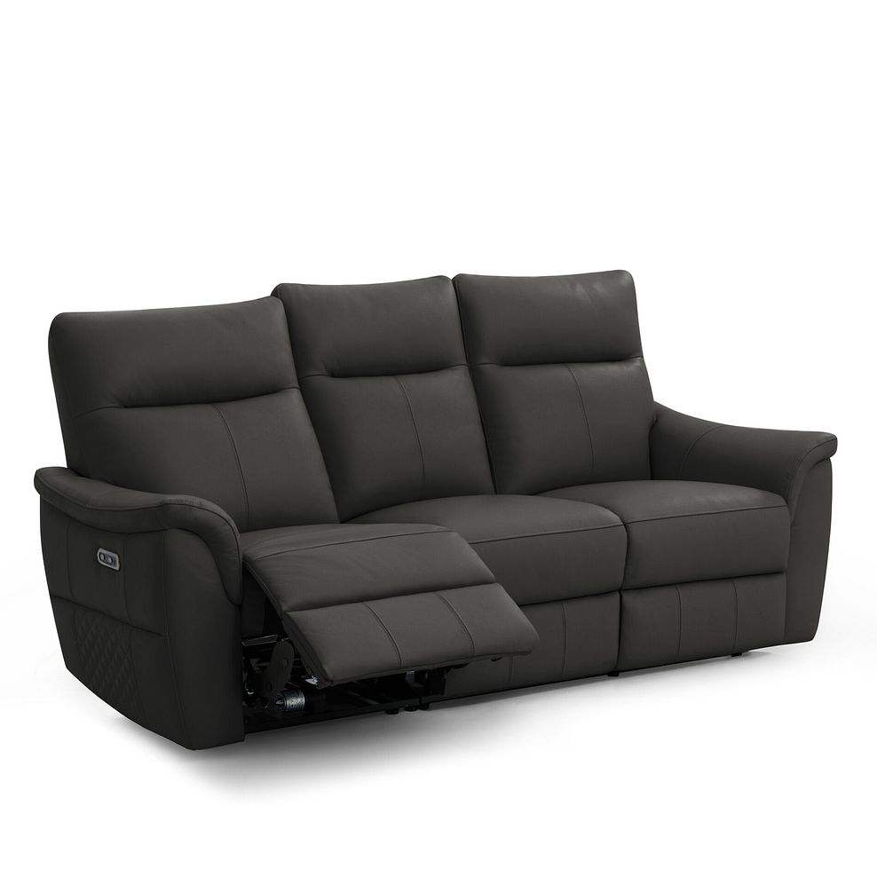 Aldo 3 Seater Recliner Sofa in Storm Leather 3