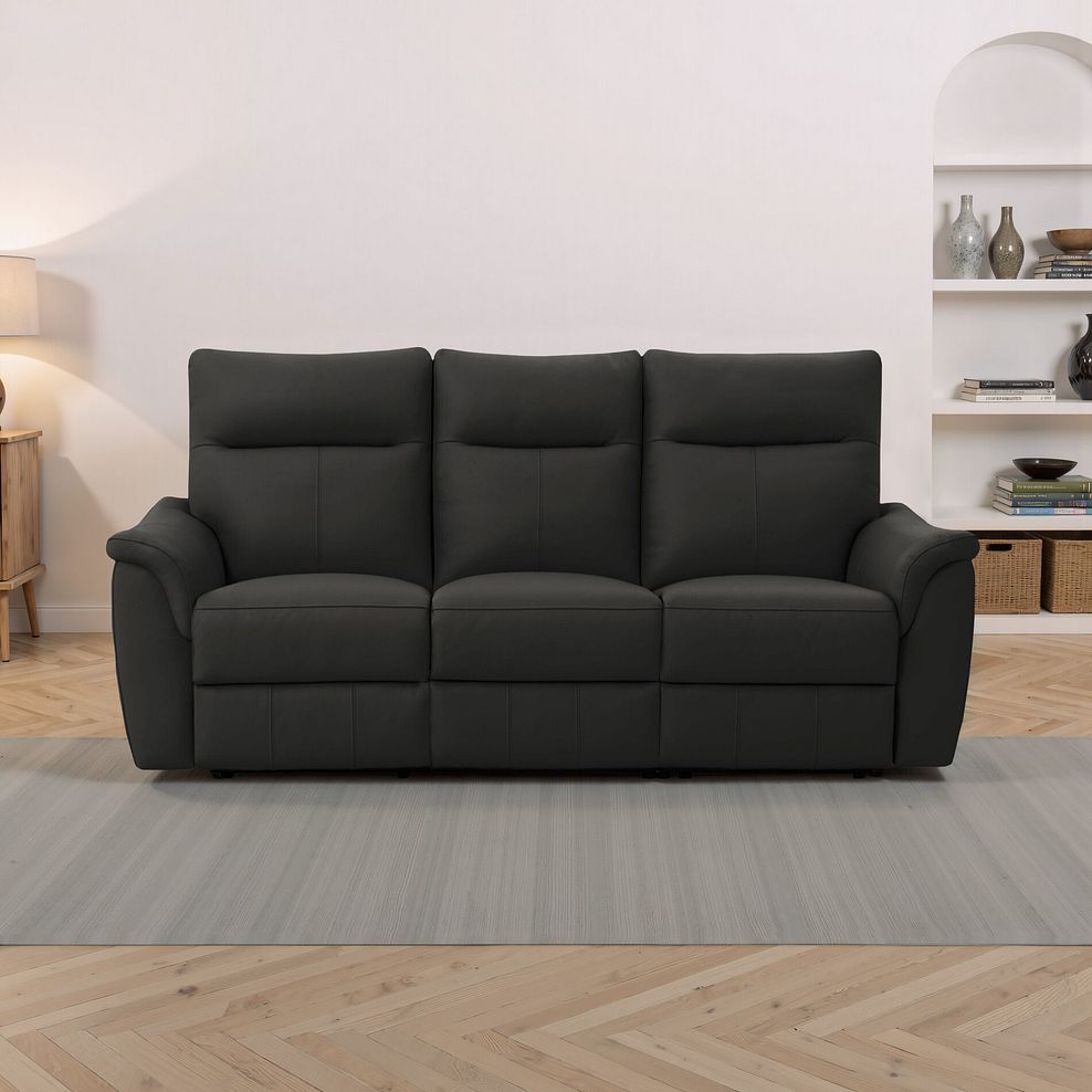 Aldo 3 Seater Recliner Sofa in Storm Leather 1