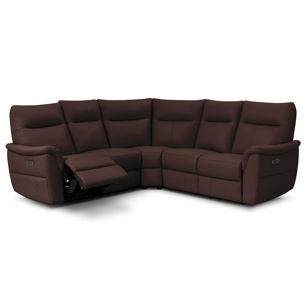 Aldo Large Corner Power Recliner Sofa in Chestnut Leather 2