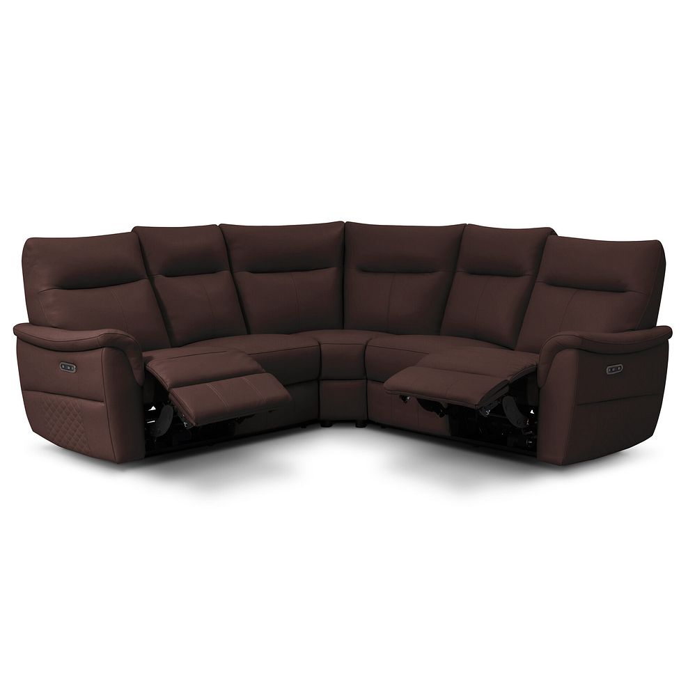 Aldo Large Corner Power Recliner Sofa in Chestnut Leather 3