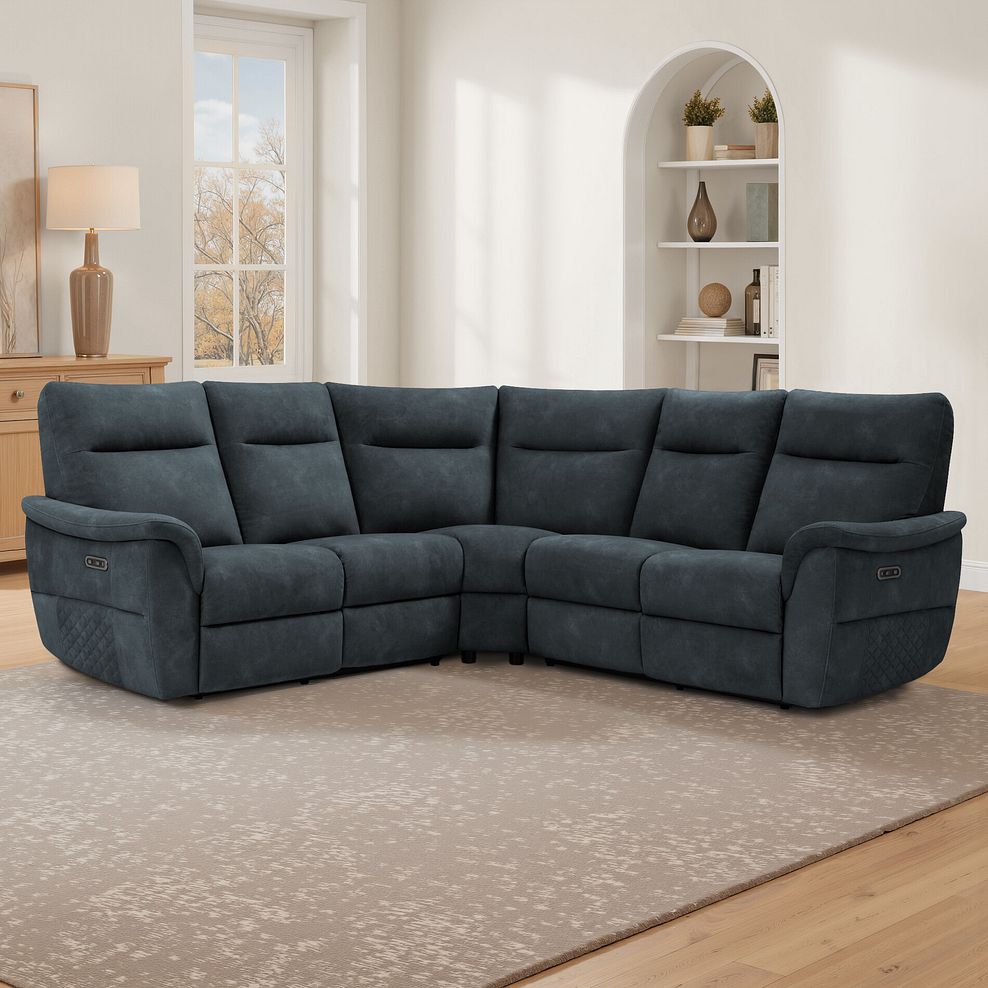 Aldo Large Corner Power Recliner Sofa in Dexter Shadow Fabric 1