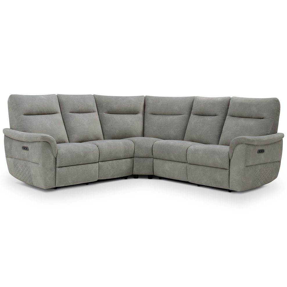 Aldo Large Corner Power Recliner Sofa in Dexter Stone Fabric 1