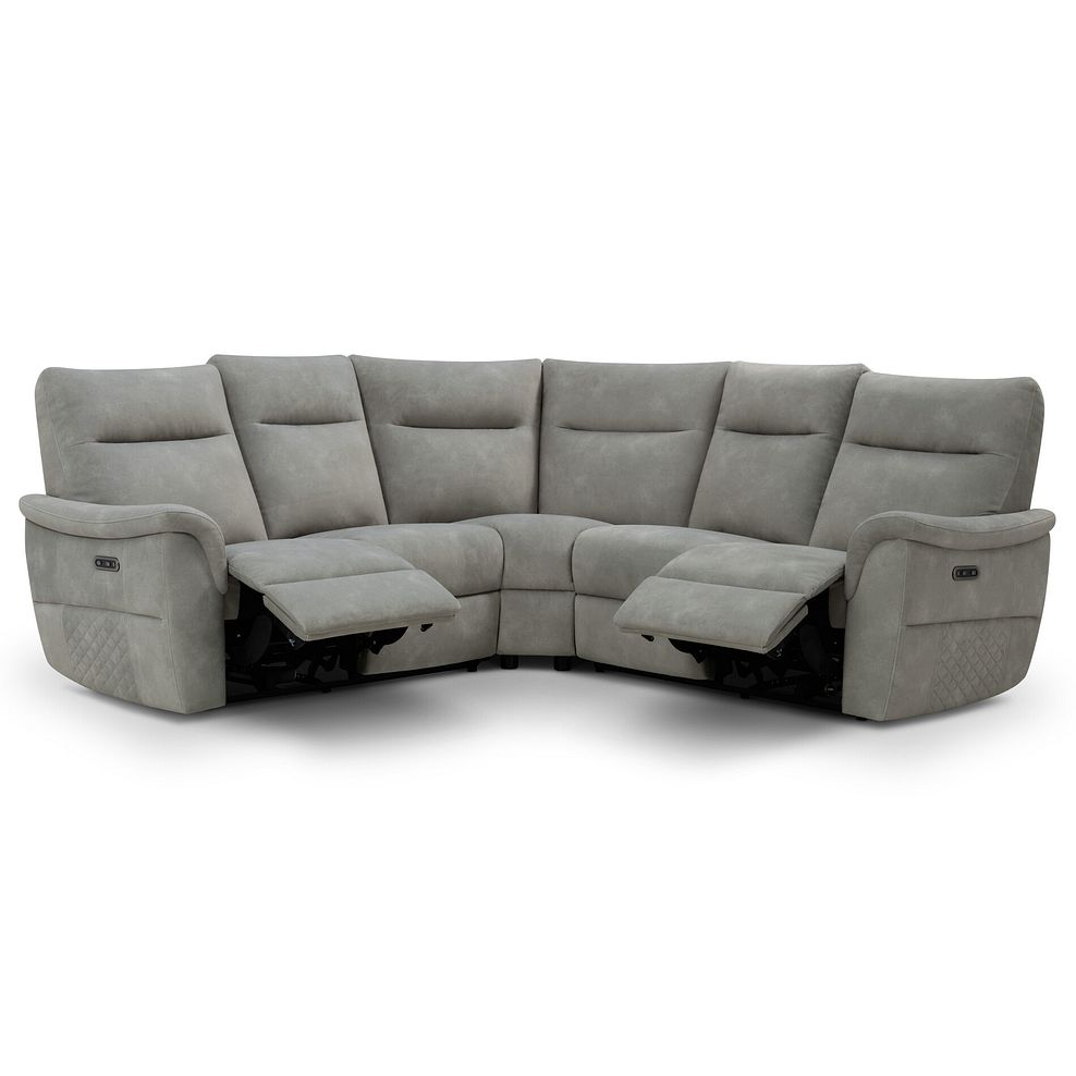 Aldo Large Corner Power Recliner Sofa in Dexter Stone Fabric 3