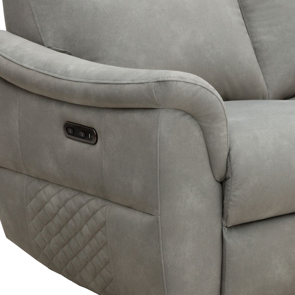 Aldo Large Corner Power Recliner Sofa in Dexter Stone Fabric 6