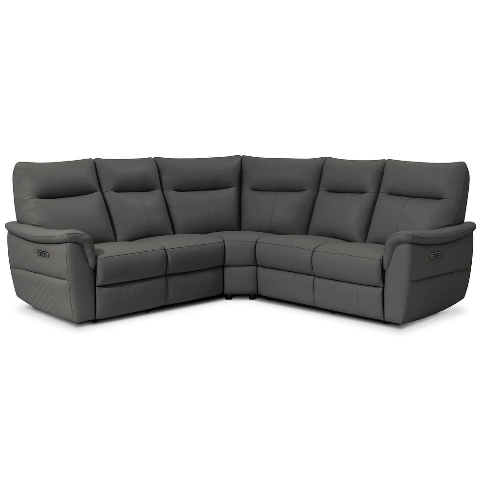 Aldo Large Corner Power Recliner Sofa in Elephant Grey Leather 1