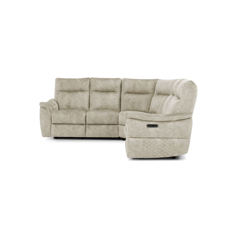 Aldo Large Corner Power Recliner Sofa in Marble Cream Fabric 5