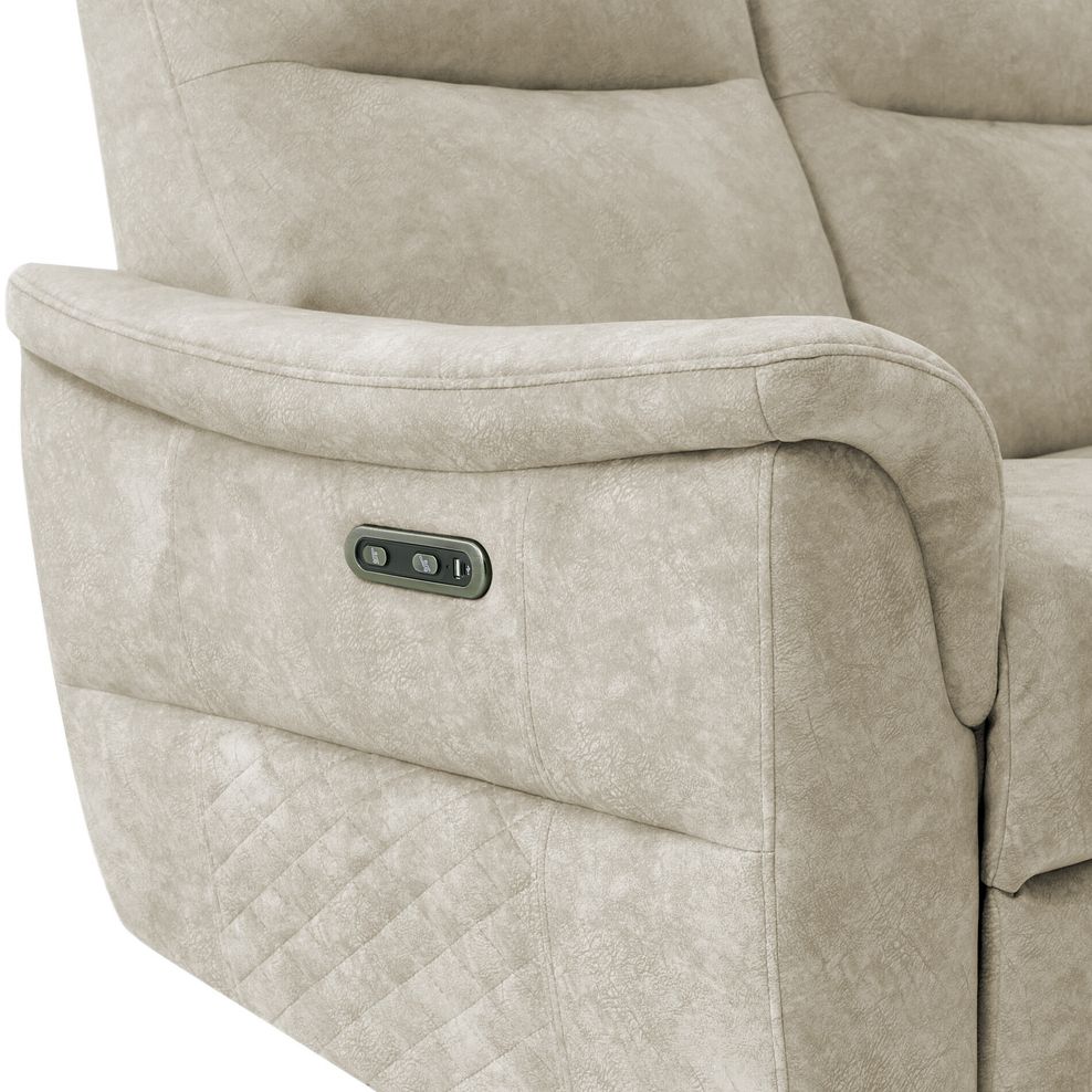 Aldo Large Corner Power Recliner Sofa in Marble Cream Fabric 9
