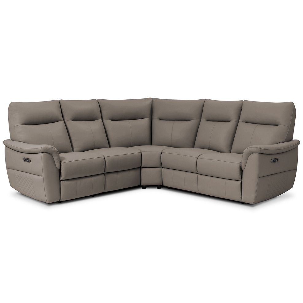 Aldo Large Corner Power Recliner Sofa in Oyster Leather 1