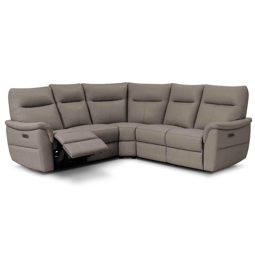 Aldo Large Corner Power Recliner Sofa in Oyster Leather 2