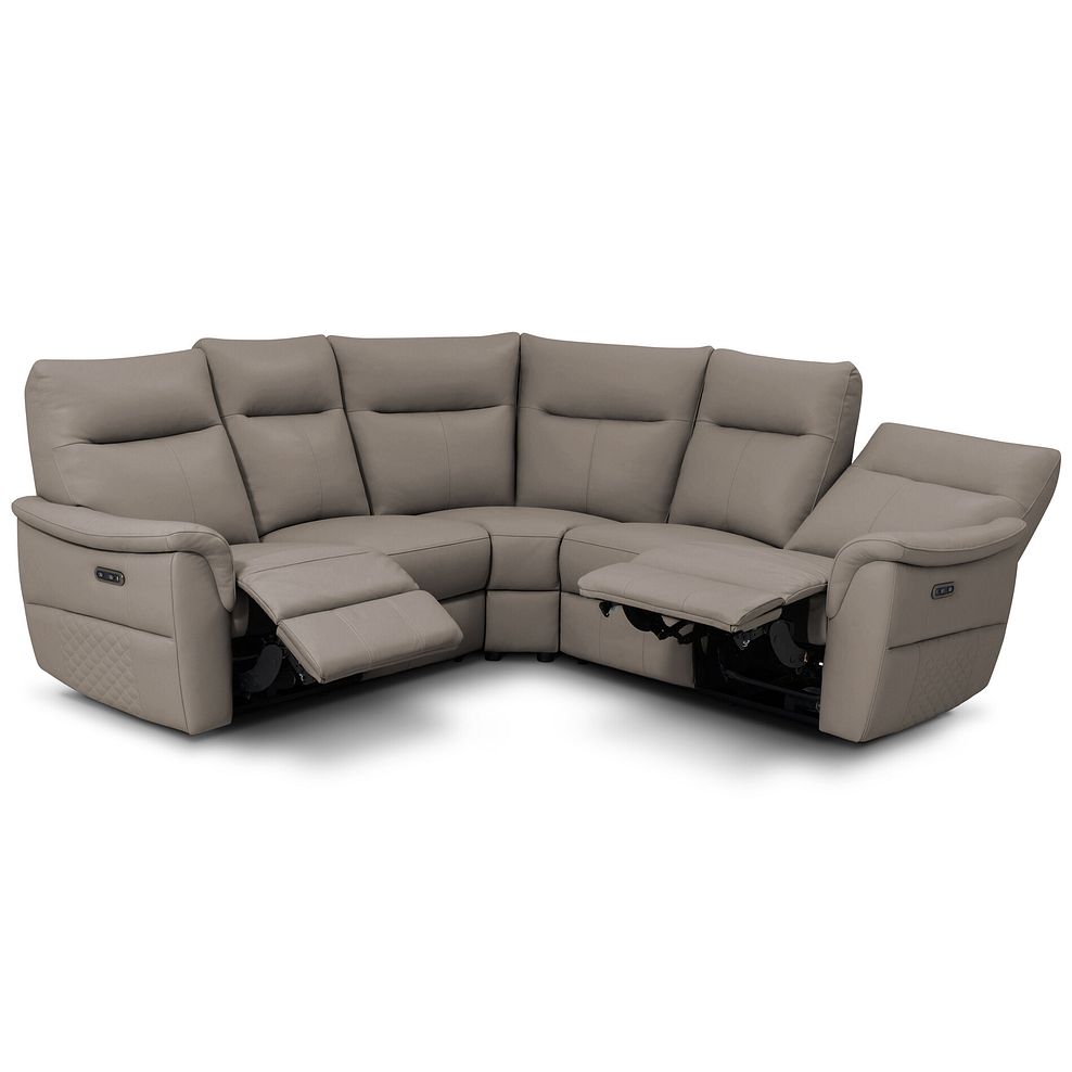 Aldo Large Corner Power Recliner Sofa in Oyster Leather 4