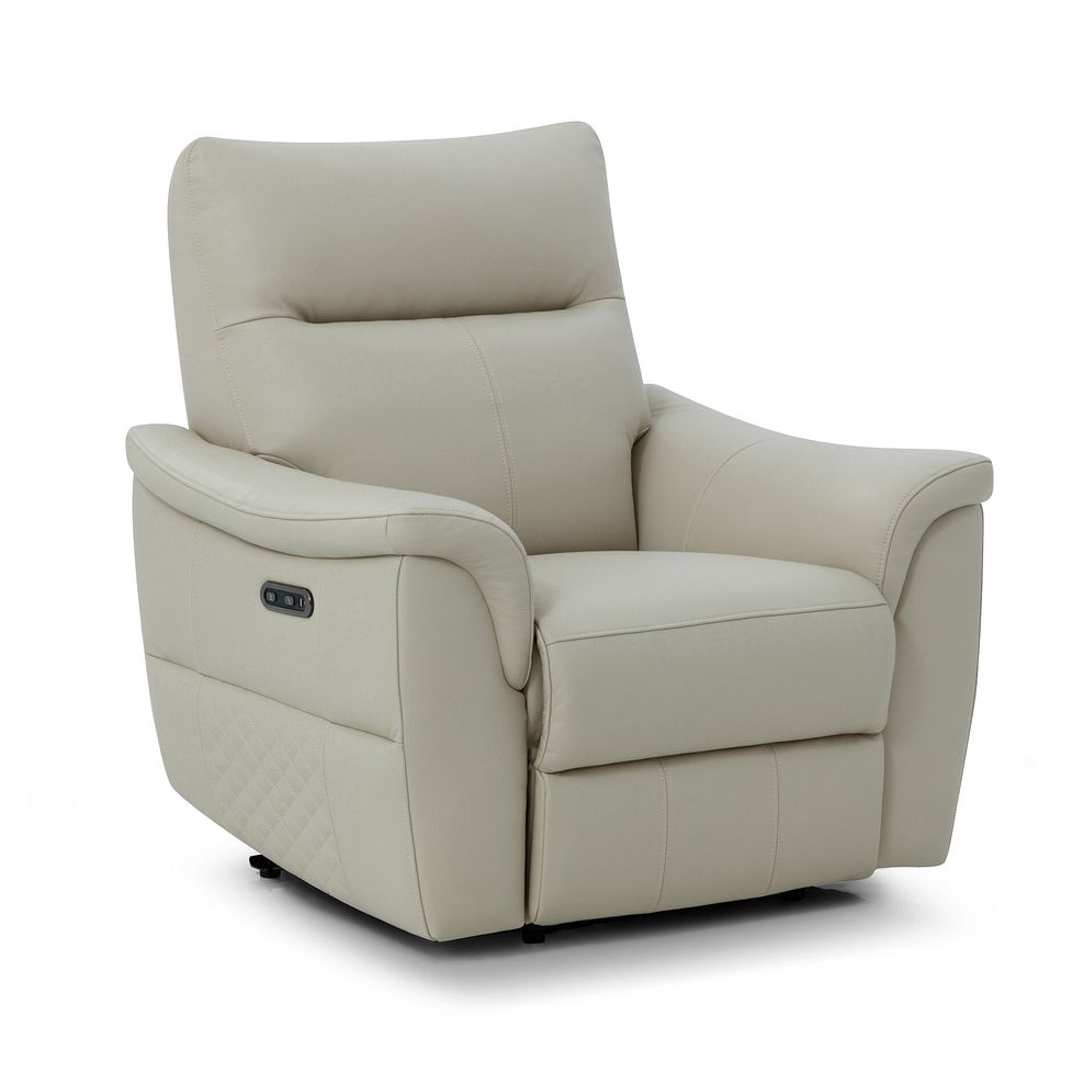 Aldo Recliner Armchair in Bone China Leather 1