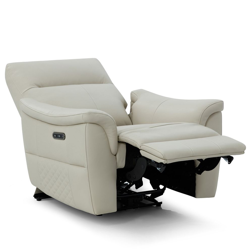 Aldo Recliner Armchair in Bone China Leather 4