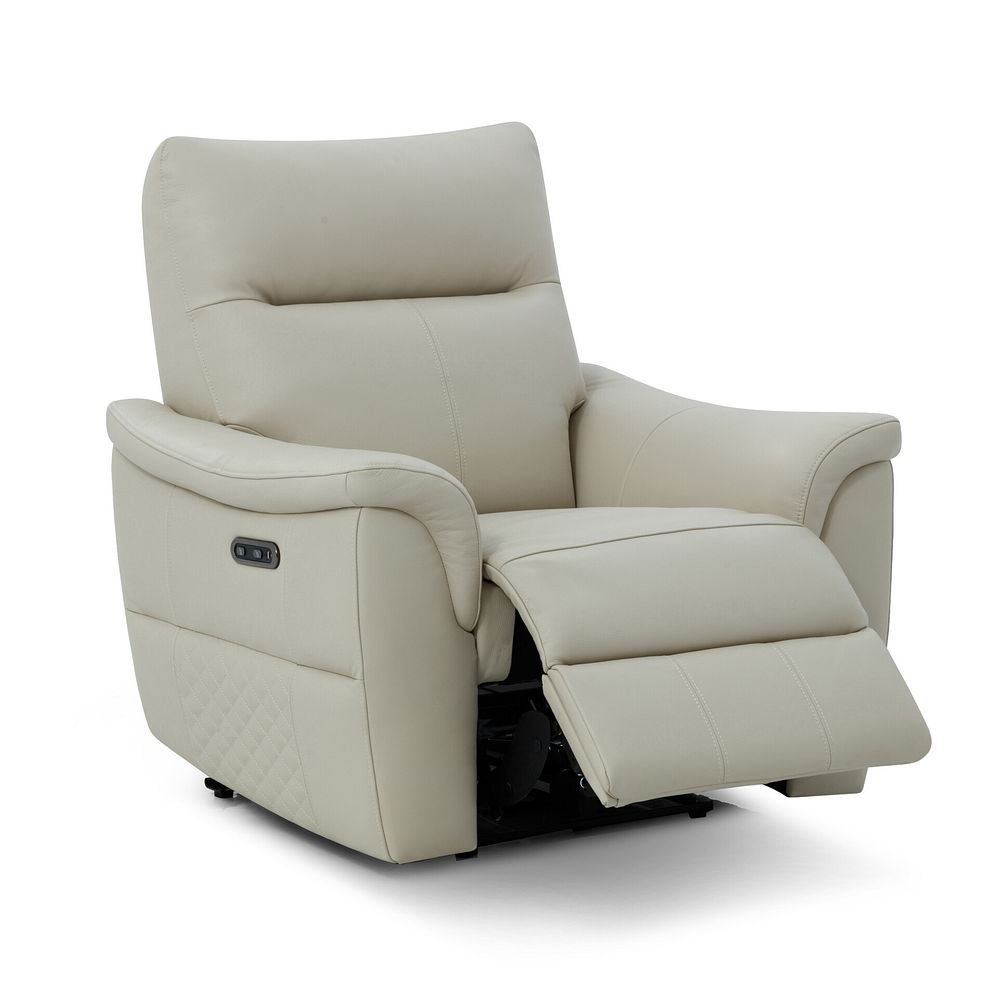 Aldo Recliner Armchair in Bone China Leather 3