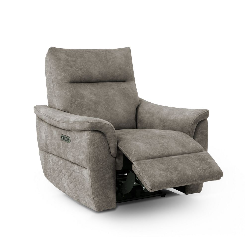 Aldo Recliner Armchair in Marble Charcoal Fabric Thumbnail 3