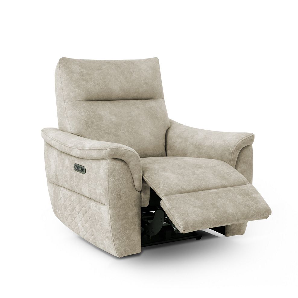 Aldo Recliner Armchair in Marble Cream Fabric 3